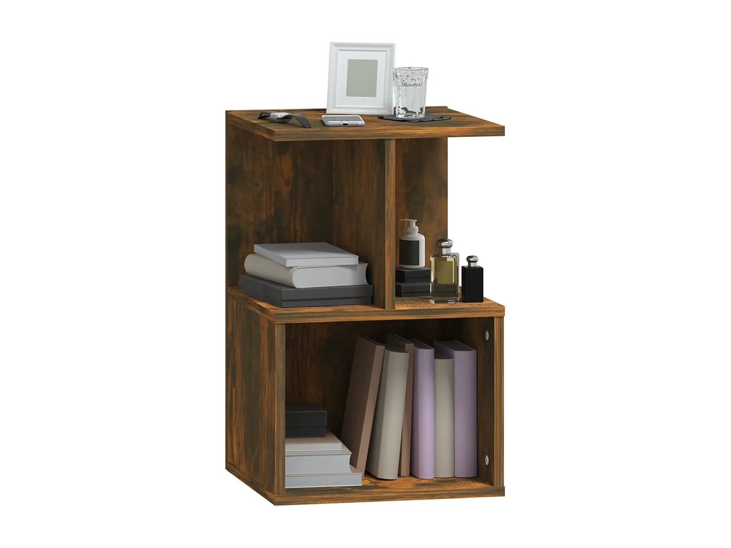 Pam  Table de chevet Chêne fumé 35x35x55 cm Bois d'ingénierie