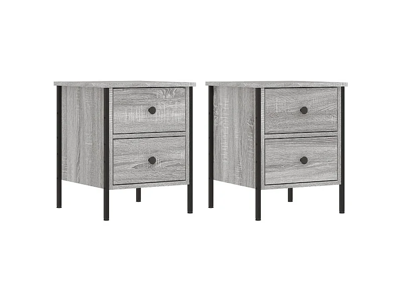 Elmhurst  Nachttische 2 Stk. Grau Sonoma 40x42x50 cm Holzwerkstoff