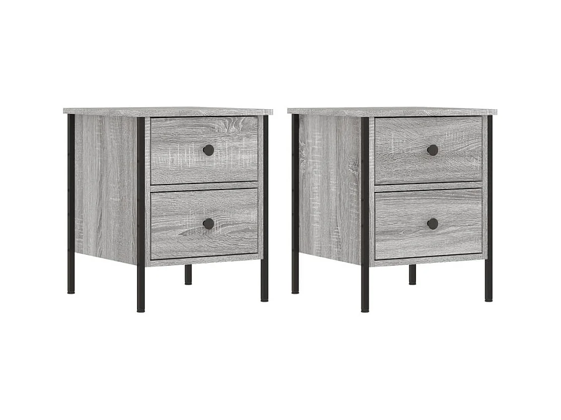 Elmhurst  Comodini 2 pz Grigio Sonoma 40x42x50 cm in Legno Multistrato