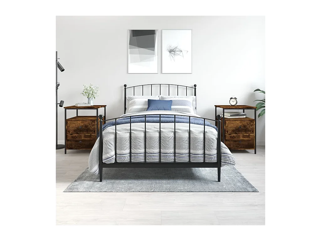 Janora  Tables de chevet 2 pcs chêne fumé 44x45x60 cm bois ingénierie