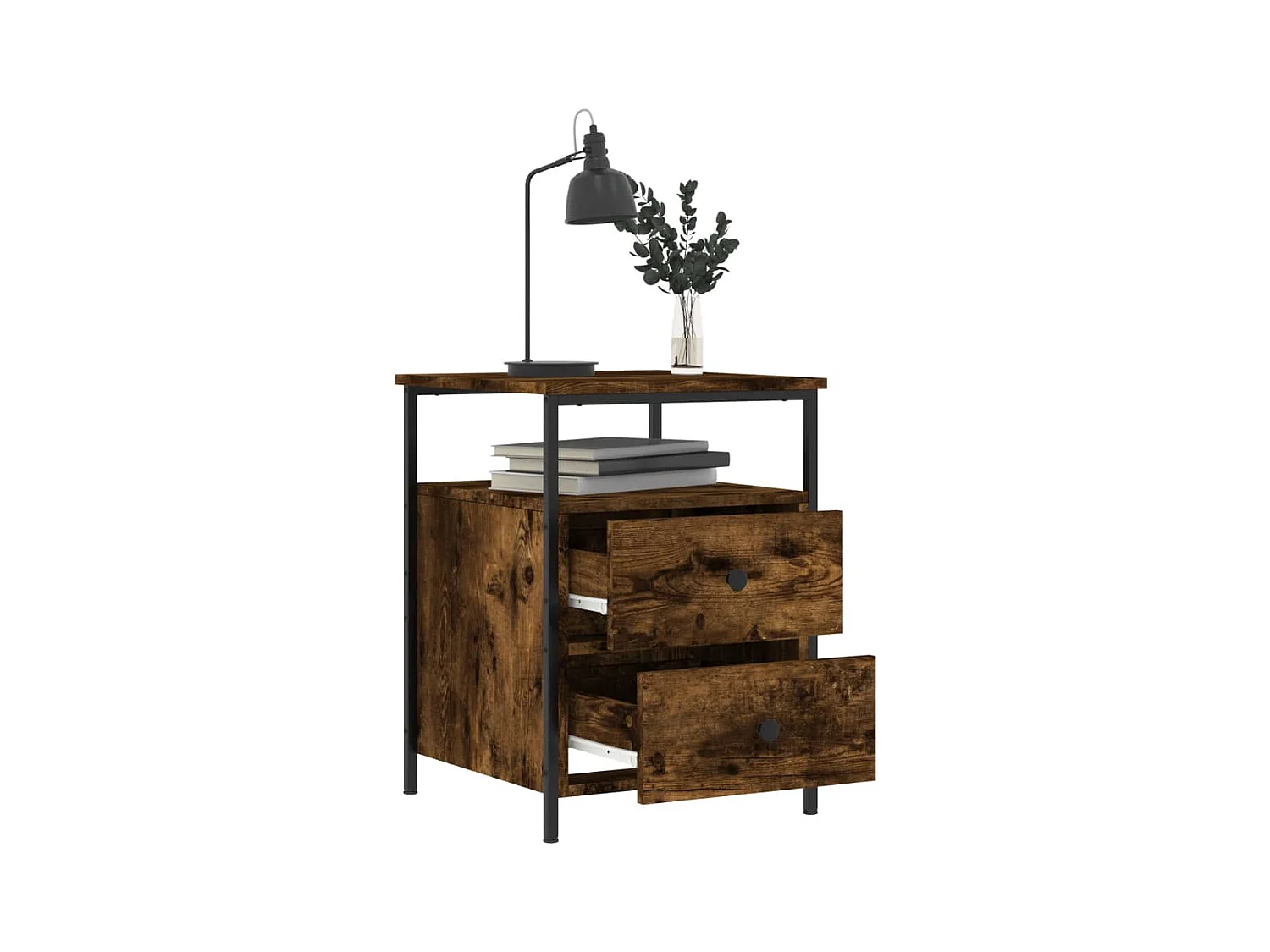 Janora  Tables de chevet 2 pcs chêne fumé 44x45x60 cm bois ingénierie