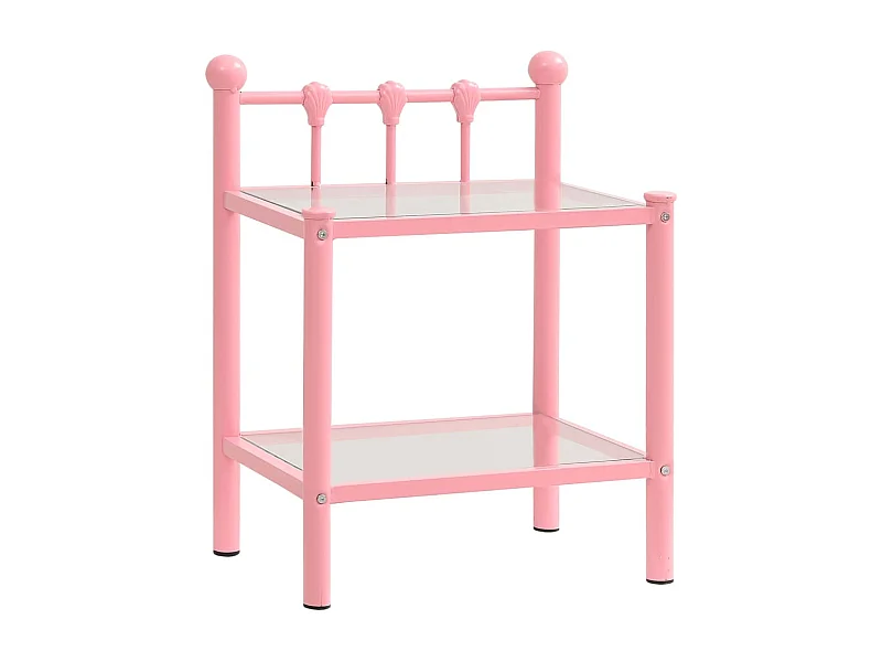 Lysara  Tables de chevet 2 pcs Rose et transparent Métal et verre