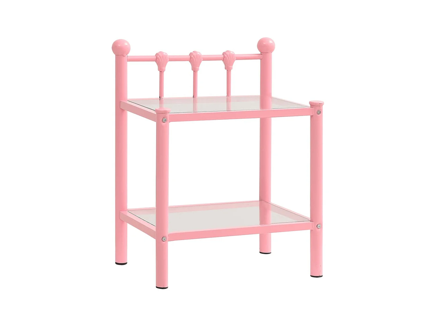 Lysara  Tables de chevet 2 pcs Rose et transparent Métal et verre