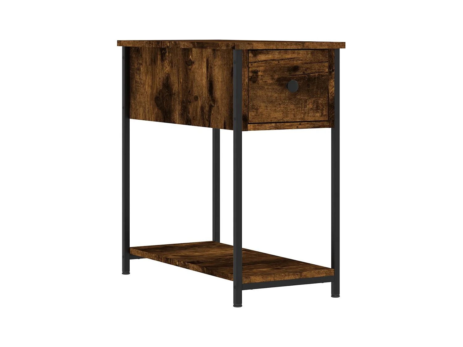 Thera  Table de chevet chêne fumé 30x60x60 cm bois d'ingénierie