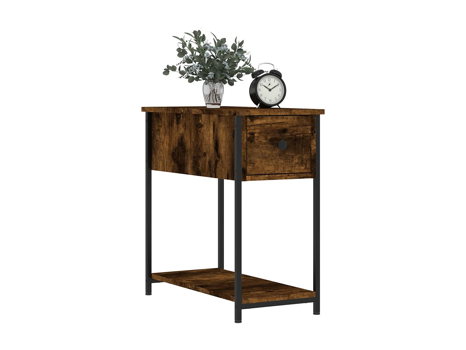 Thera  Table de chevet chêne fumé 30x60x60 cm bois d'ingénierie