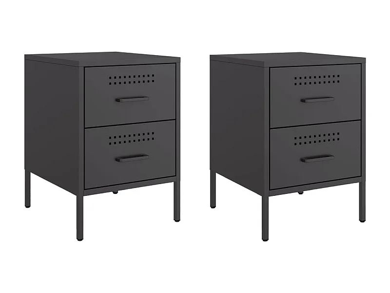 Lucille  Tables de chevet 2 pcs noir 36x39x50,5 cm acier