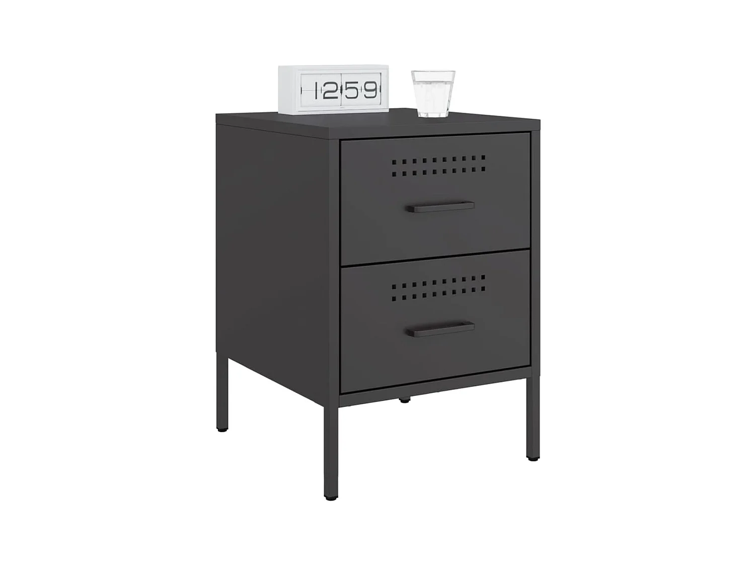 Lucille  Tables de chevet 2 pcs noir 36x39x50,5 cm acier