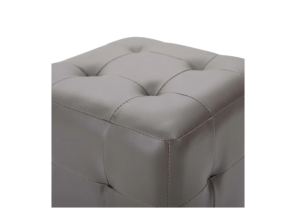 Cæcilie  2 pcs Tables de chevet Gris 30x30x30 cm Similicuir