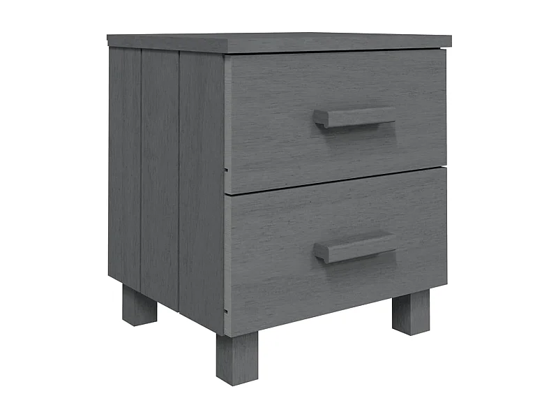 Iduna  Table de chevet HAMAR Gris foncé 40x35x44,5 cm Bois pin massif