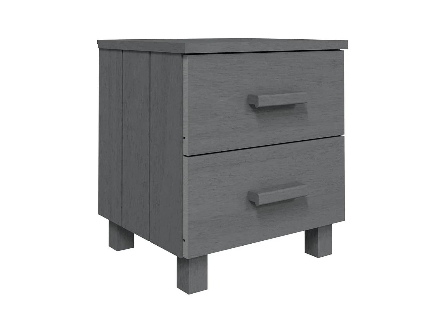 Iduna  Table de chevet HAMAR Gris foncé 40x35x44,5 cm Bois pin massif