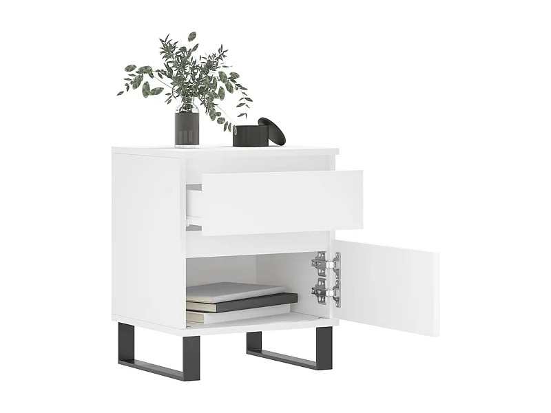 Rinald  Nachtkastje 40x35x50 cm bewerkt hout wit