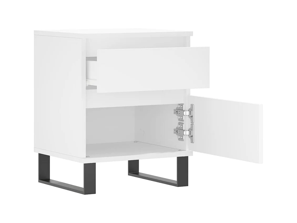 Rinald  Table de chevet Blanc 40x35x50 cm Bois d’ingénierie