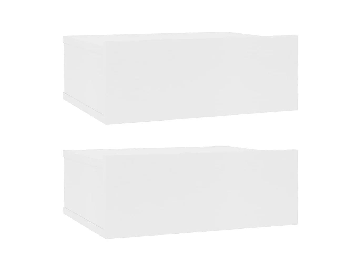 Stanford  Tables de chevet flottantes 2 pcs Blanc bois d’ingénierie