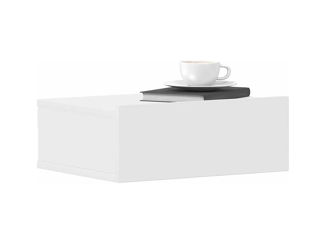 Stanford  Tables de chevet flottantes 2 pcs Blanc bois d’ingénierie