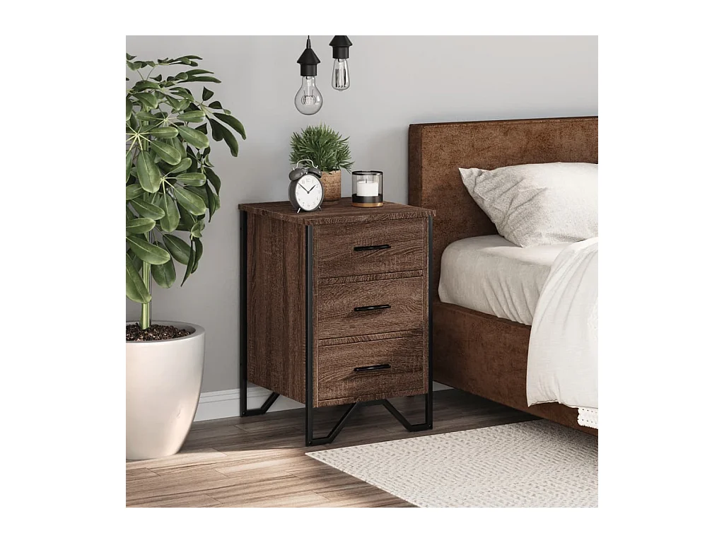 Mario  Table de chevet chêne marron 40x41x60 cm bois d'ingénierie