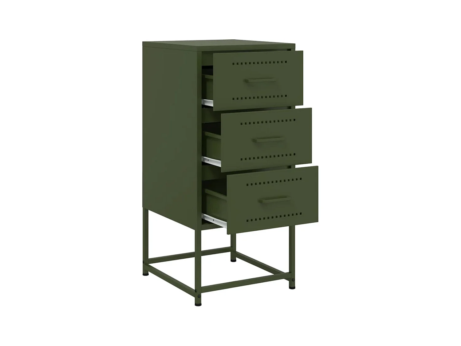 Isle of Hope  Tables de chevet 2 pcs vert olive 36x39x78 cm acier