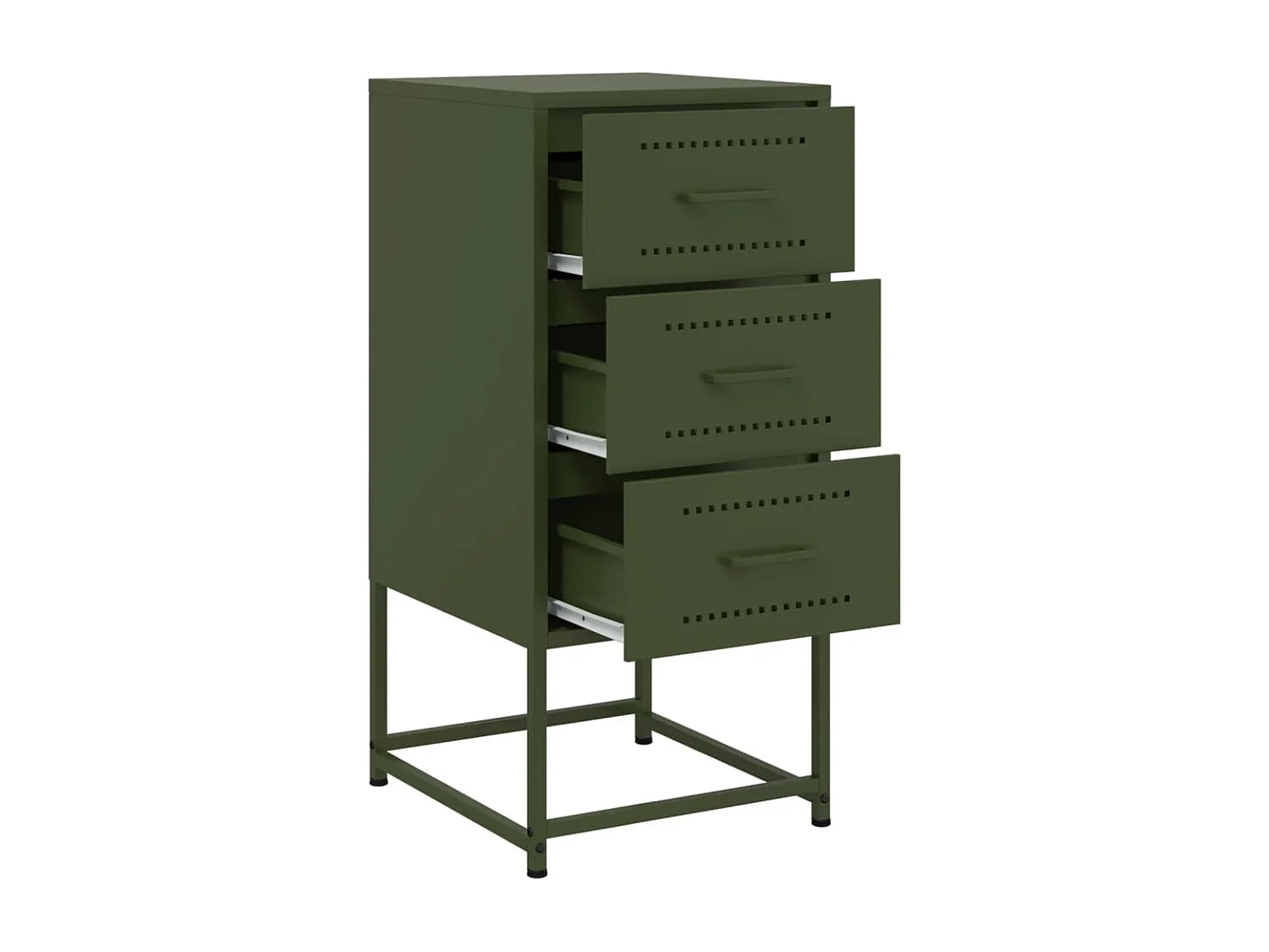 Isle of Hope  Tables de chevet 2 pcs vert olive 36x39x78 cm acier