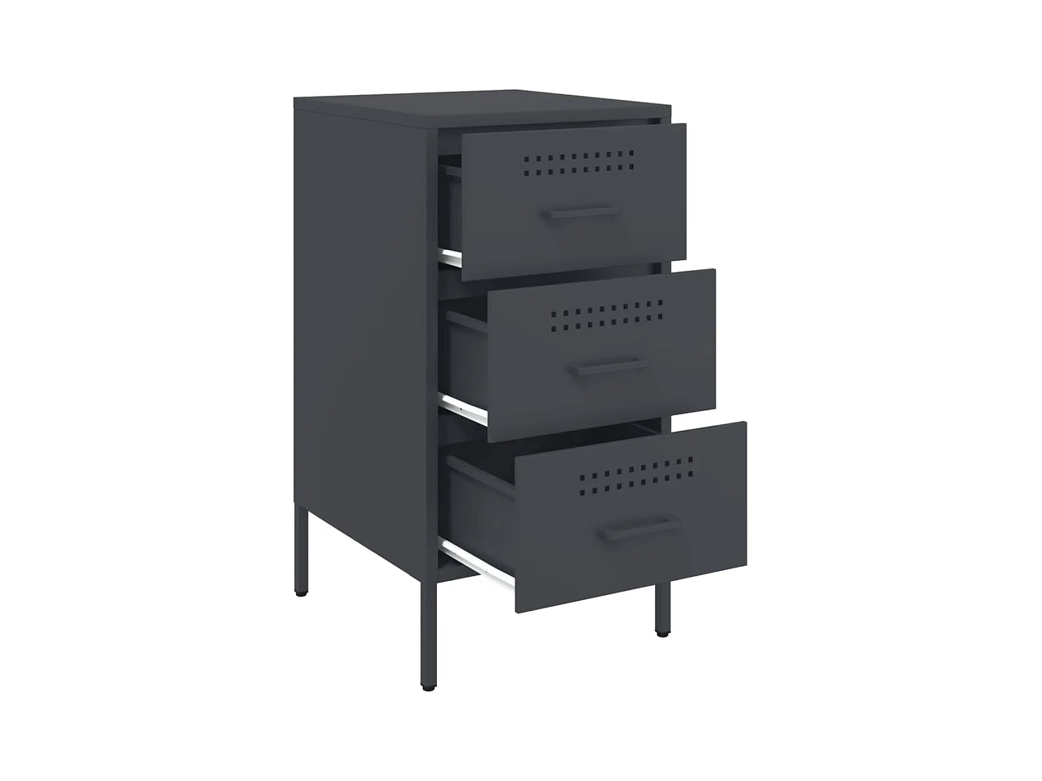 Vyndor  Table de chevet 2 pcs anthracite 36x39x68 cm acier