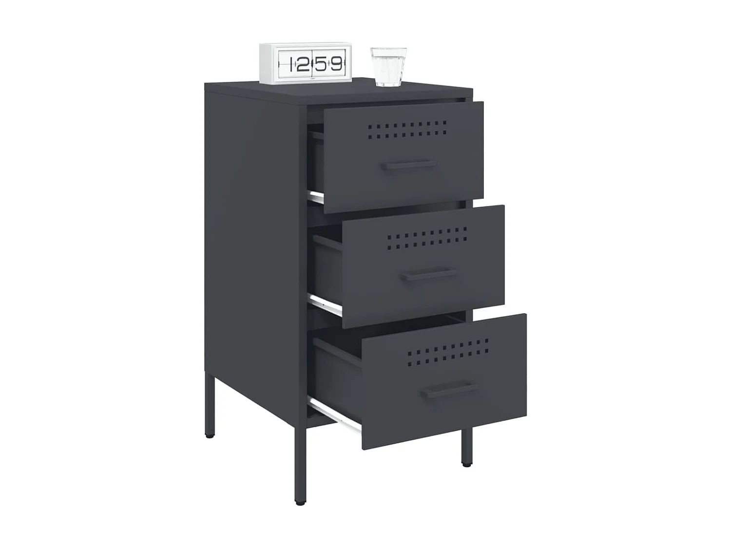 Vyndor  Table de chevet 2 pcs anthracite 36x39x68 cm acier