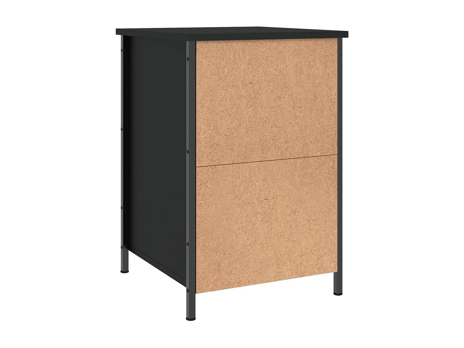 Qardir  Table de chevet noir 40x42x60 cm bois d’ingénierie