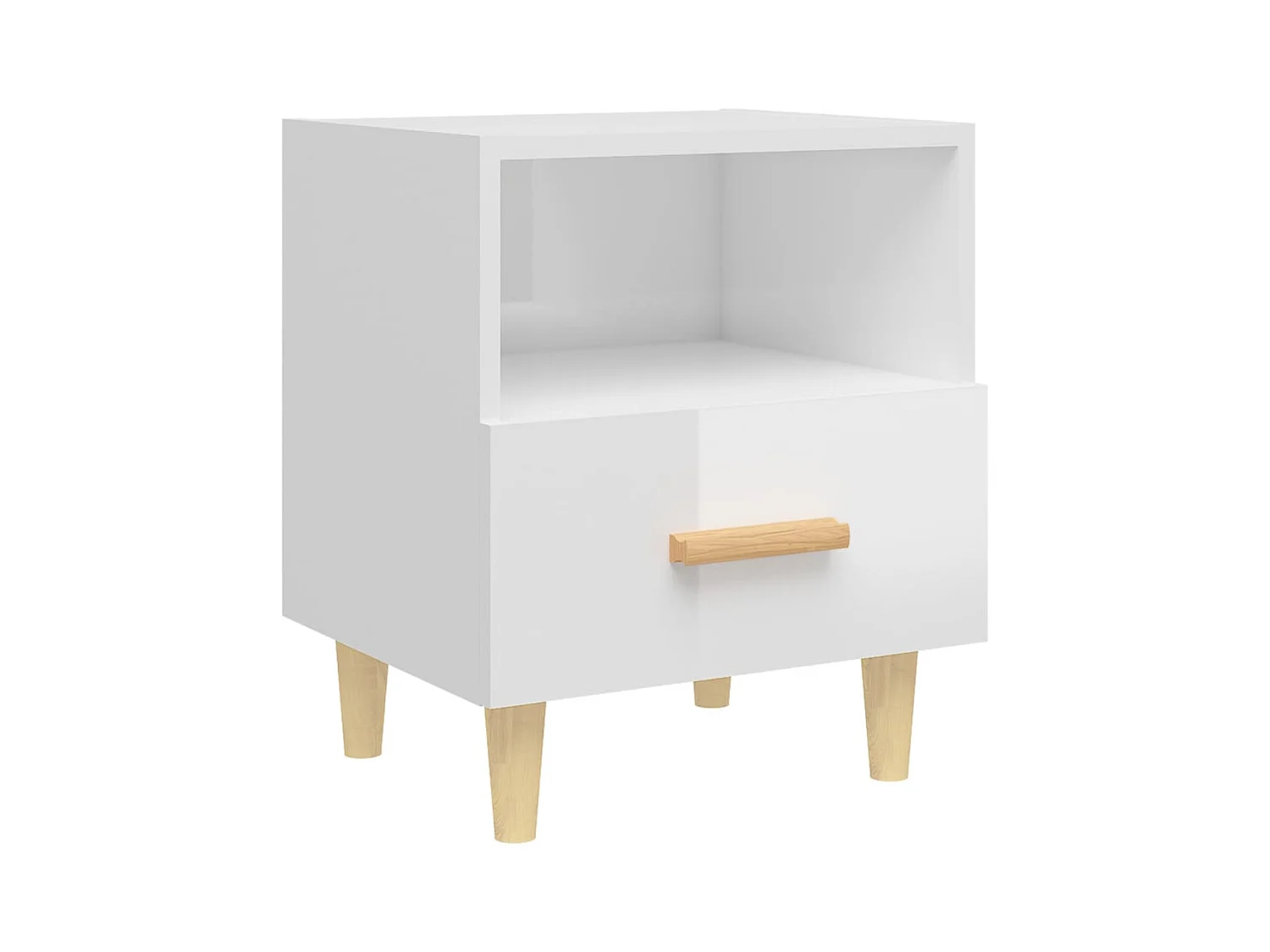 Nieuw-Beijerland  Tables de chevet 2 pcs blanc brillant 40x35x47 cm