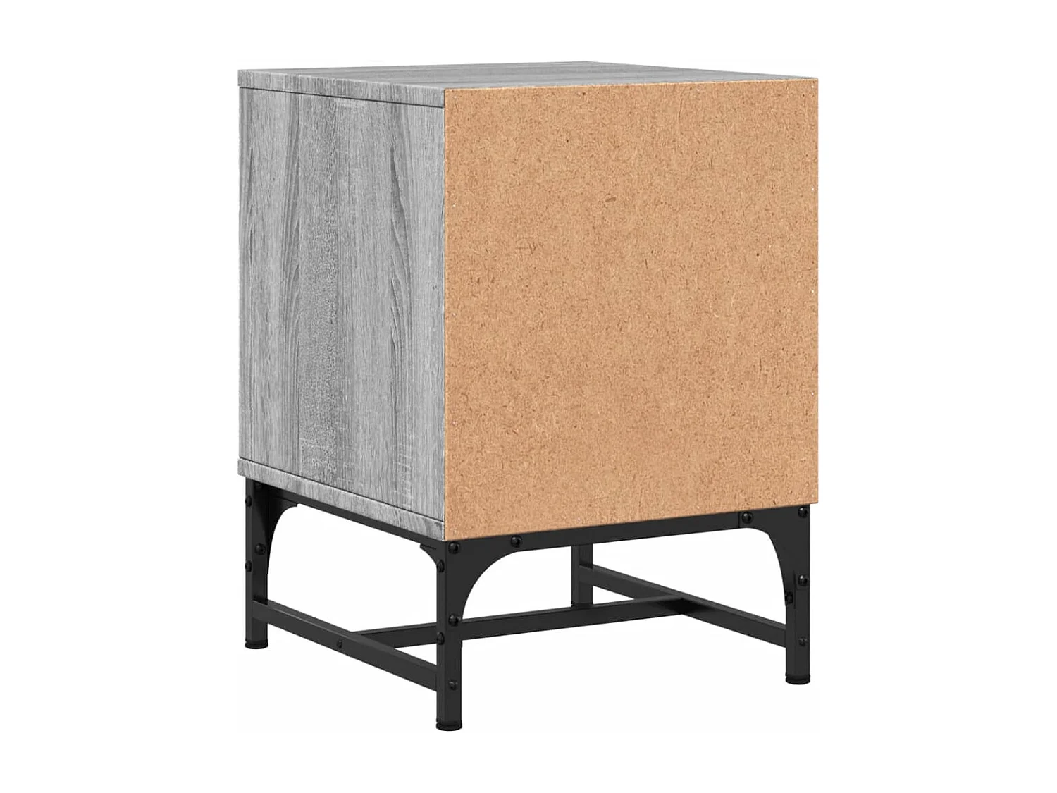 Brussels  Table de chevet avec porte en verre sonoma gris 35x37x50 cm