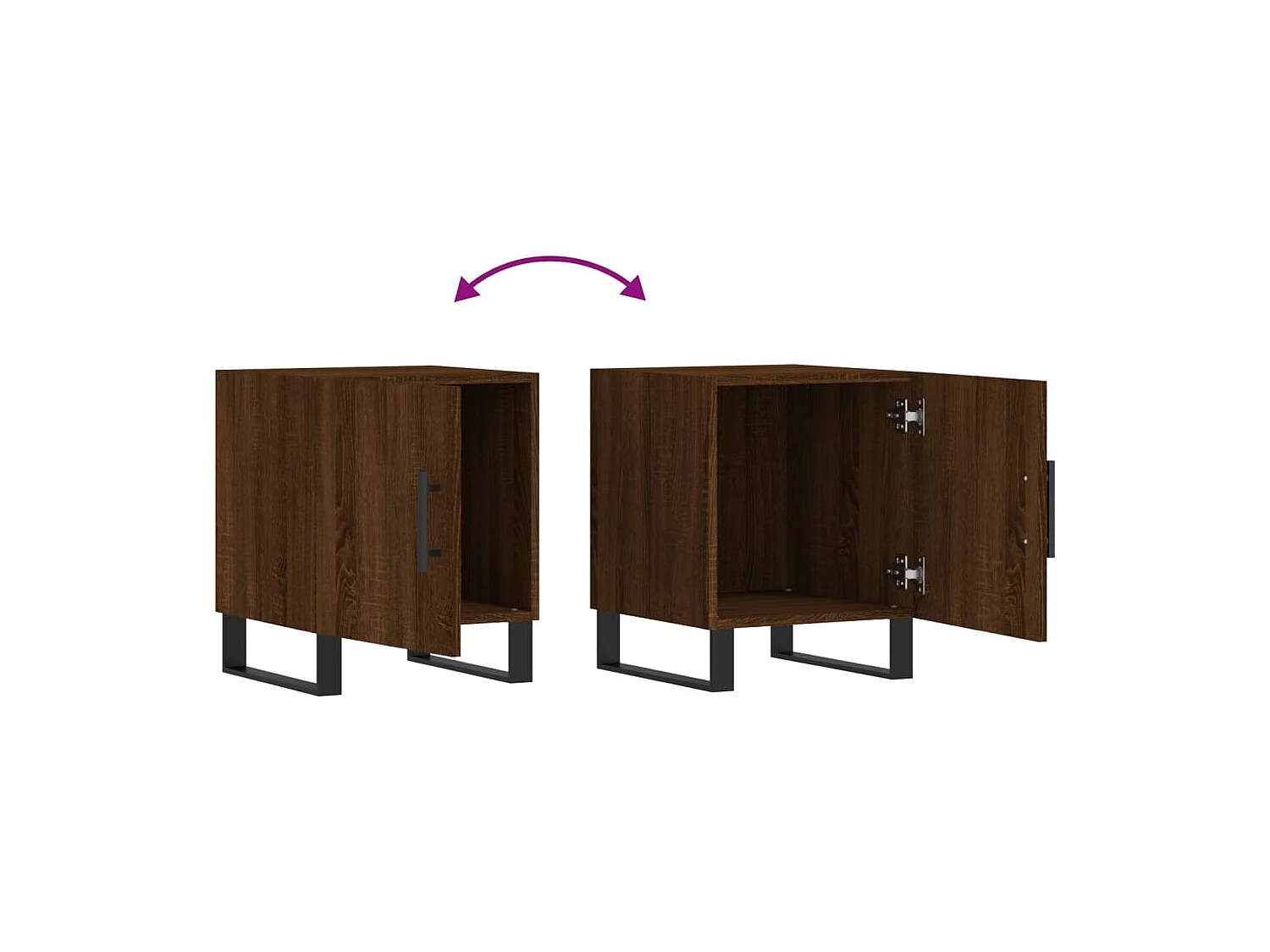 Kuopio  Table de chevet chêne marron 40x40x50 cm bois d’ingénierie