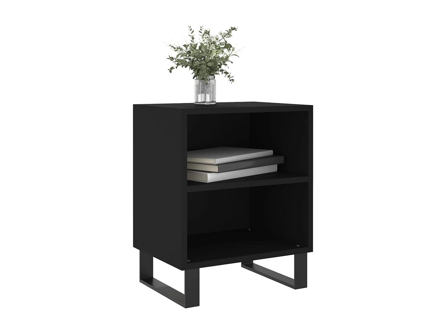 Tuncay  Nachttisch Schwarz 40x30x50 cm Holzwerkstoff