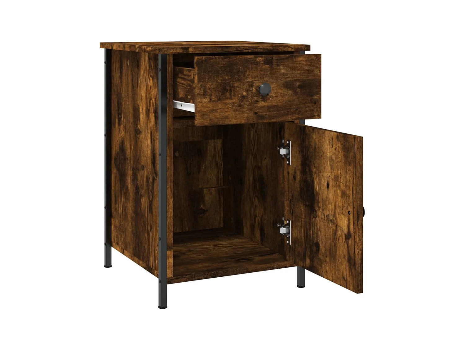 Qardir  Tables de chevet 2 pcs chêne fumé 40x42x60 cm bois d'ingénierie