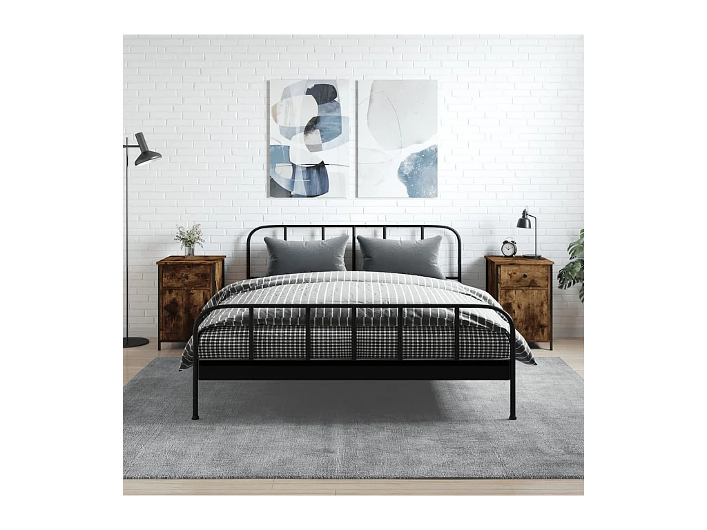 Qardir  Mesitas noche 2 uds madera contrachapada roble humo 40x42x60 cm