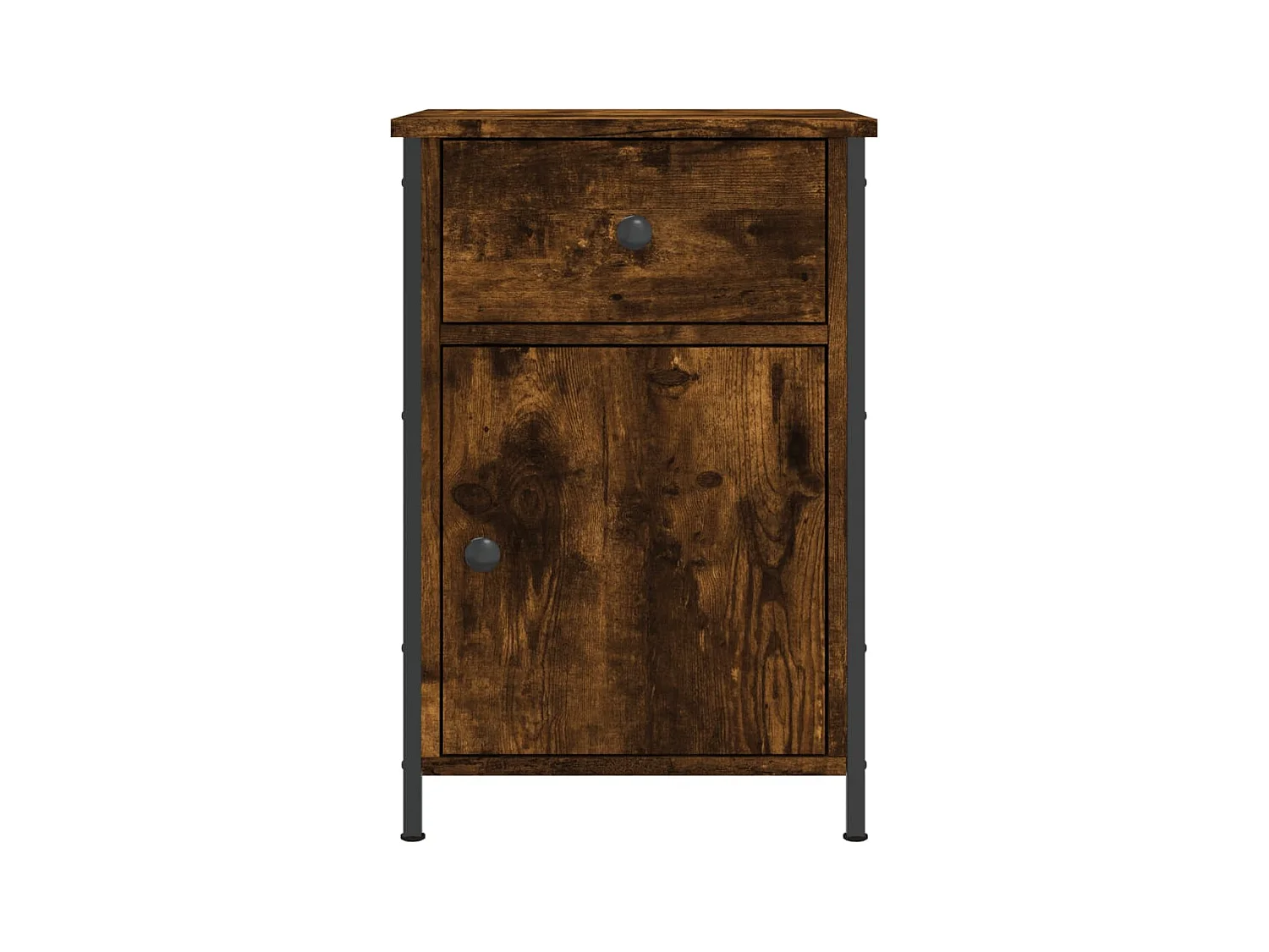 Qardir  Mesitas noche 2 uds madera contrachapada roble humo 40x42x60 cm