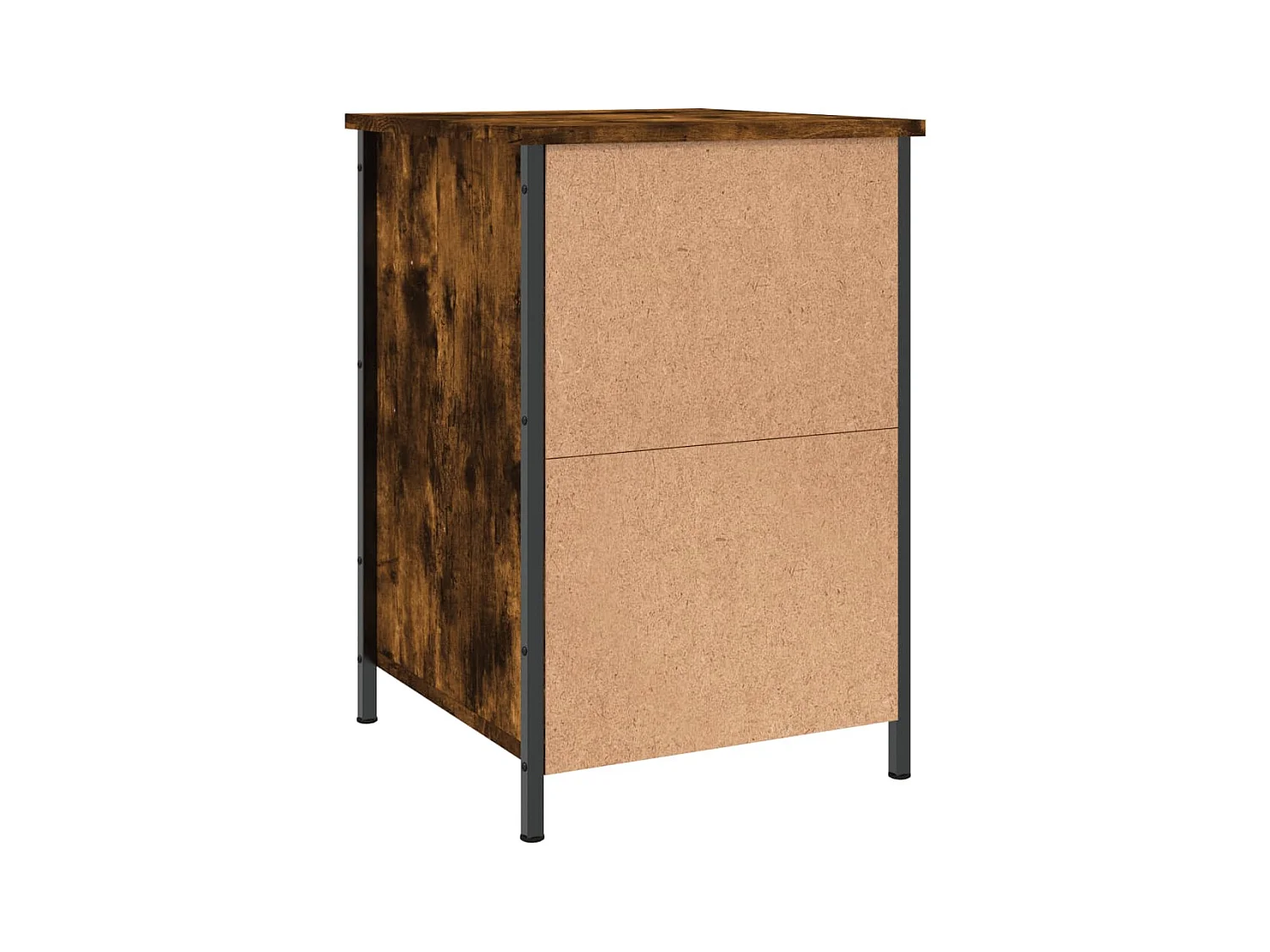 Qardir  Mesitas noche 2 uds madera contrachapada roble humo 40x42x60 cm
