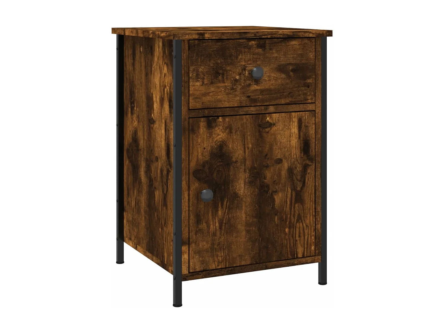 Qardir  Tables de chevet 2 pcs chêne fumé 40x42x60 cm bois d'ingénierie