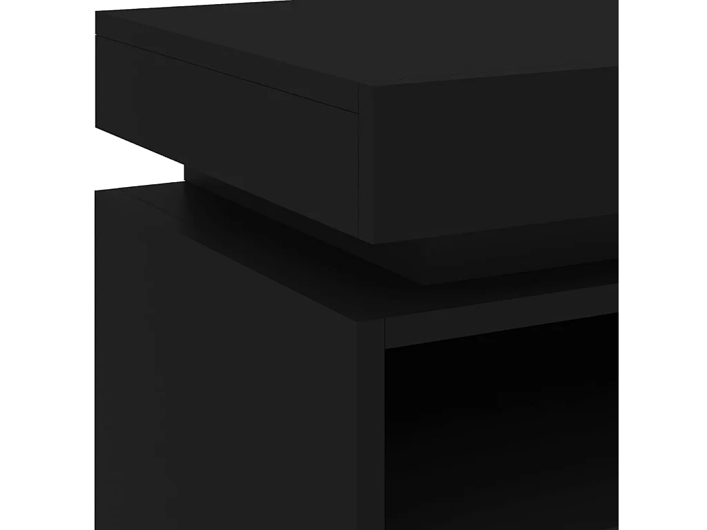 Josane  Nachttisch mit LED-Leuchten Schwarz 40x39x48,5 cm
