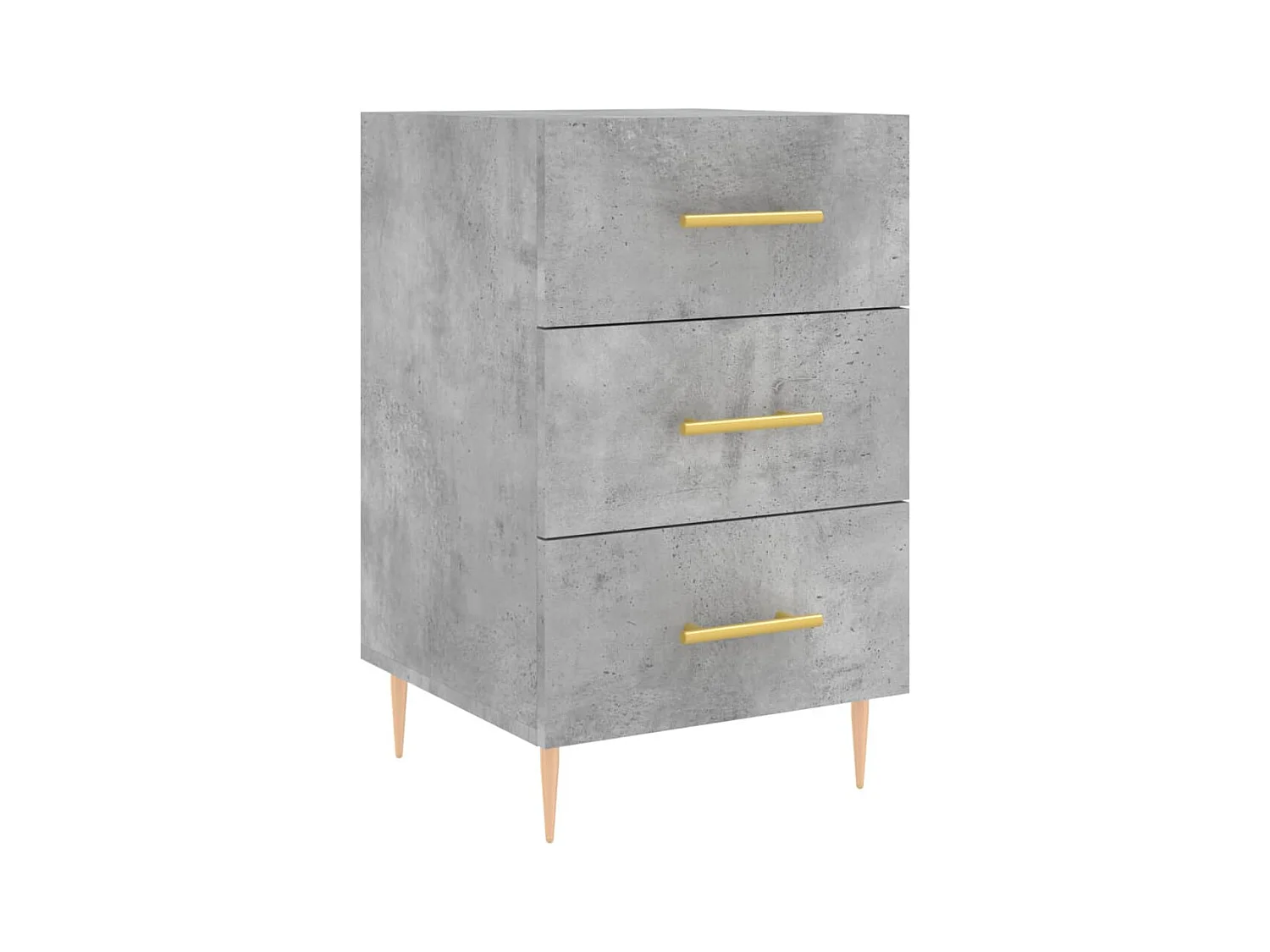 Sophie-Pauline  Comodino Grigio Cemento 40x40x66 cm in Legno Multistrato
