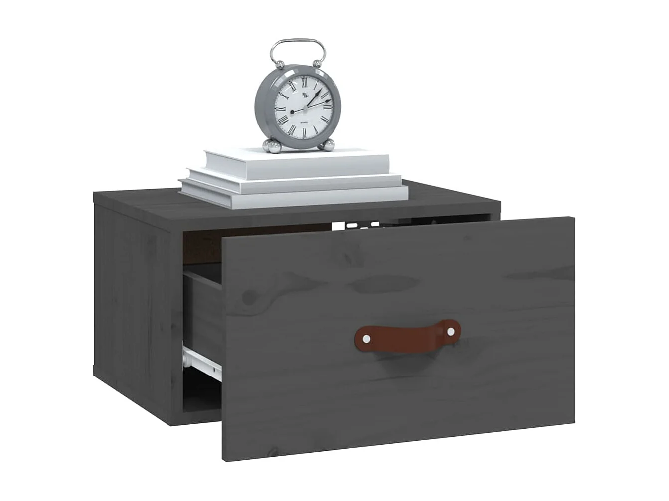 Ahmed  Table de chevet murale Gris 40x29,5x22 cm