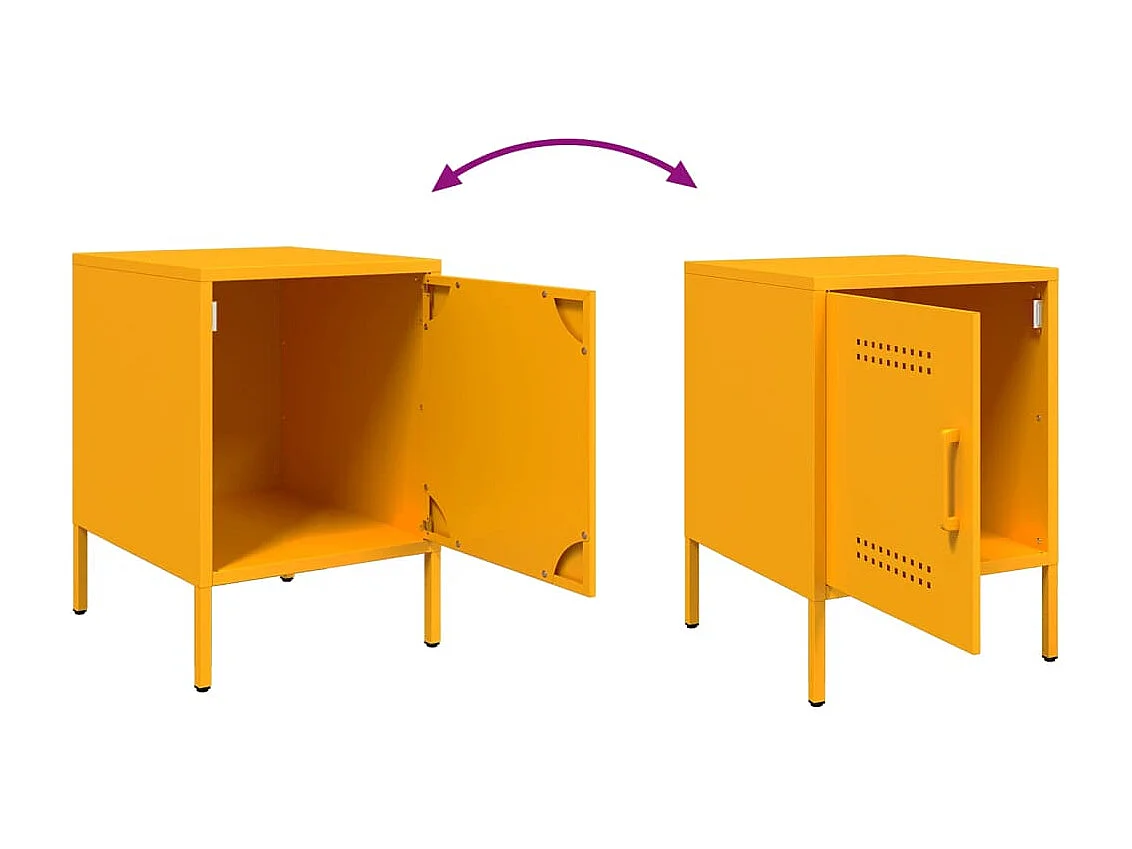 Adam Scott  Table de chevet jaune moutarde 36x39x50,5 cm acier