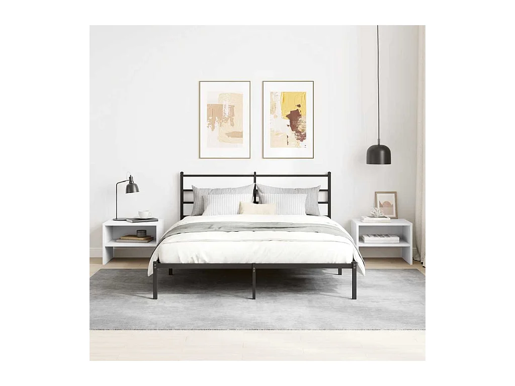 De Witt  Tables de chevet 2 pcs Blanc 40x30x30 cm Bois d'ingénierie