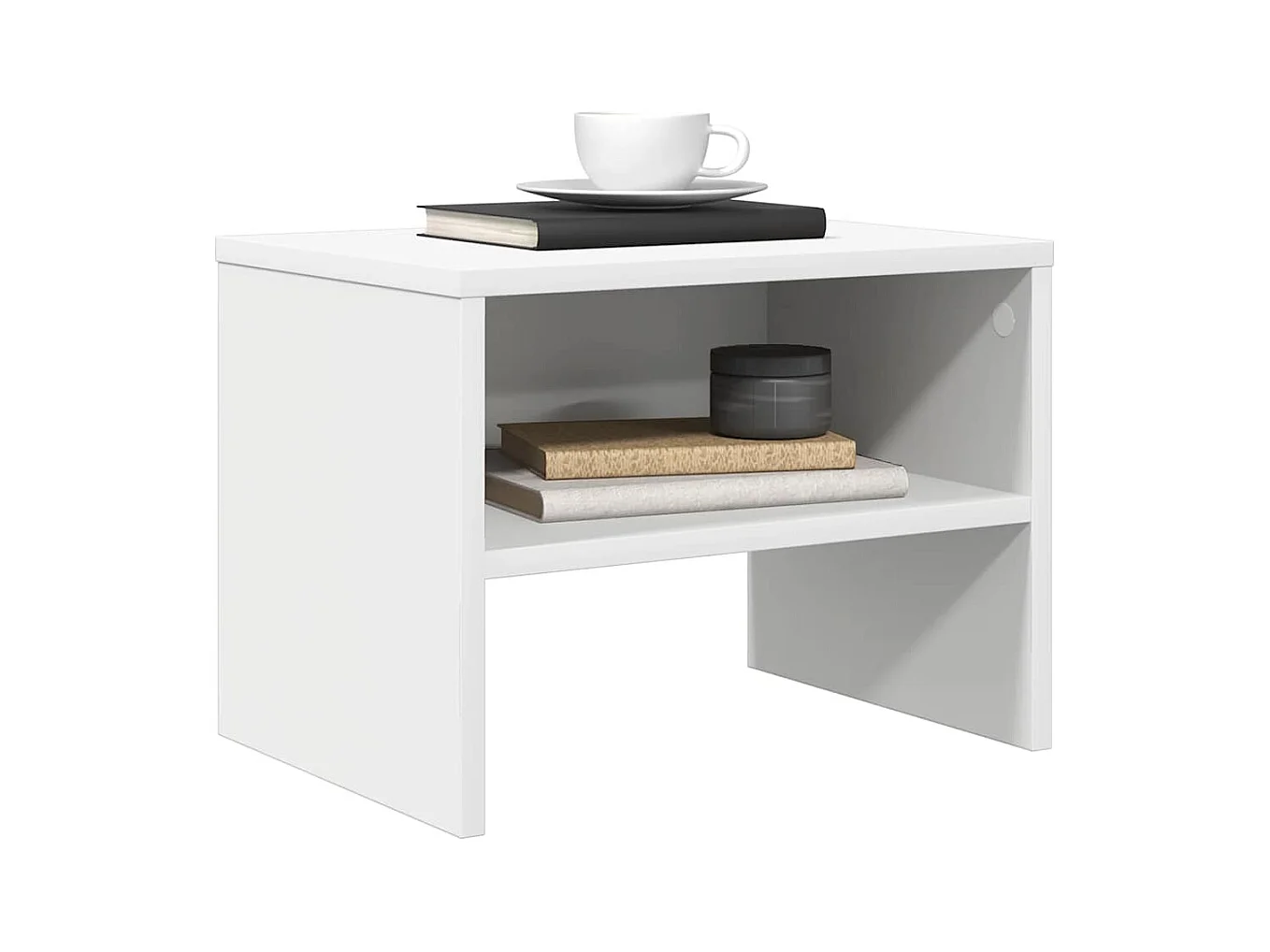 De Witt  Tables de chevet 2 pcs Blanc 40x30x30 cm Bois d'ingénierie