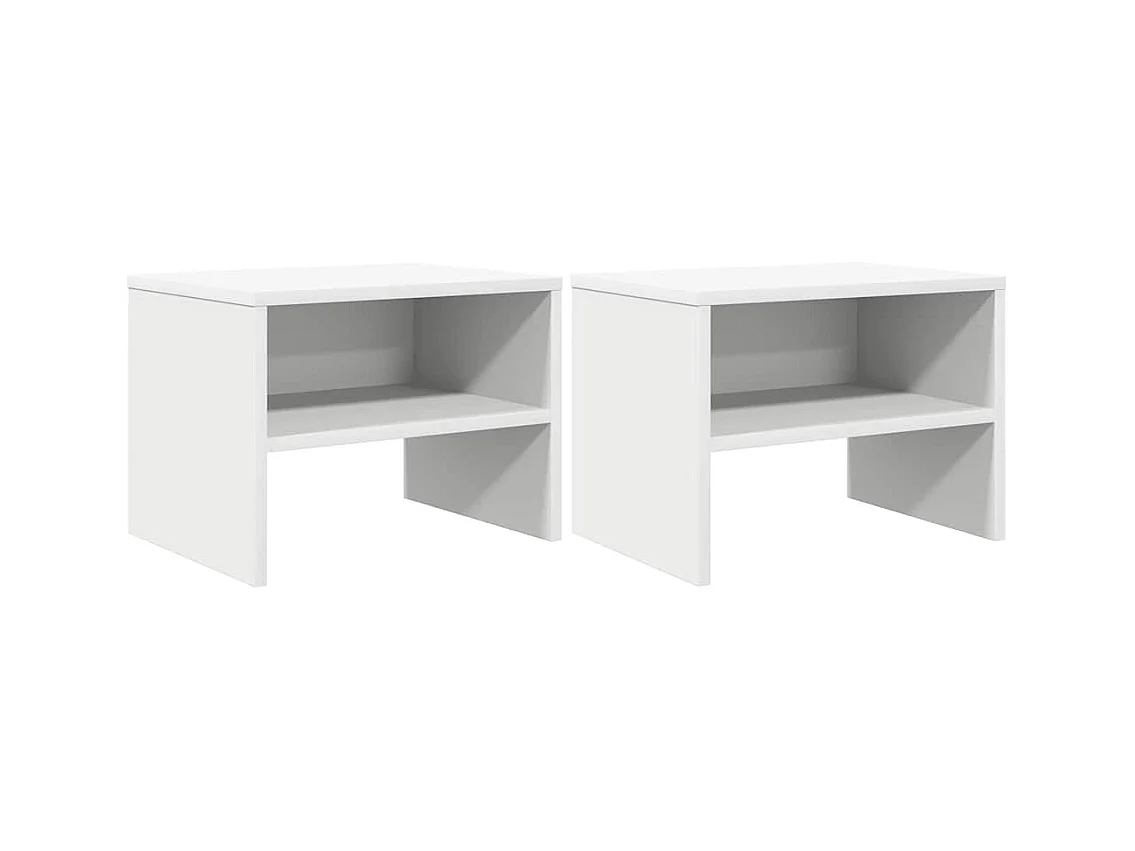 De Witt  Tables de chevet 2 pcs Blanc 40x30x30 cm Bois d'ingénierie