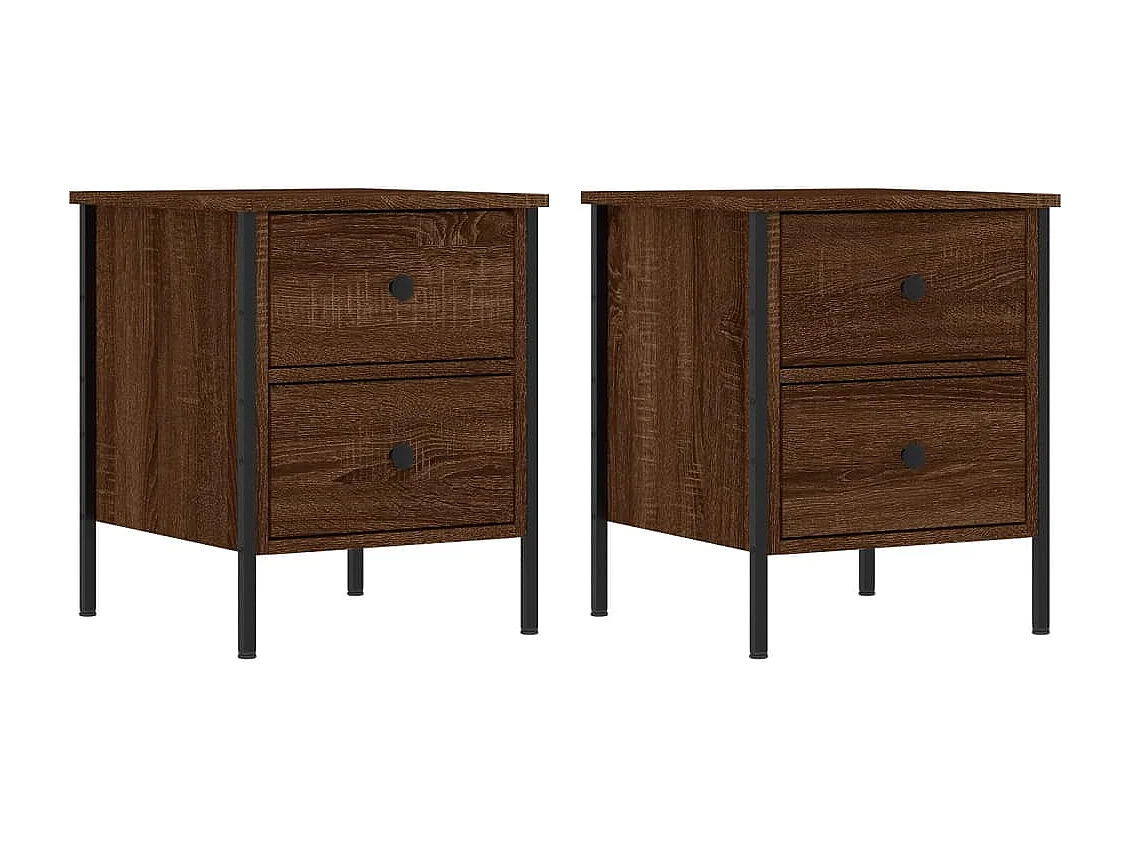 Elmhurst  Tables de chevet 2pcs chêne marron 40x42x50cm bois d'ingénierie
