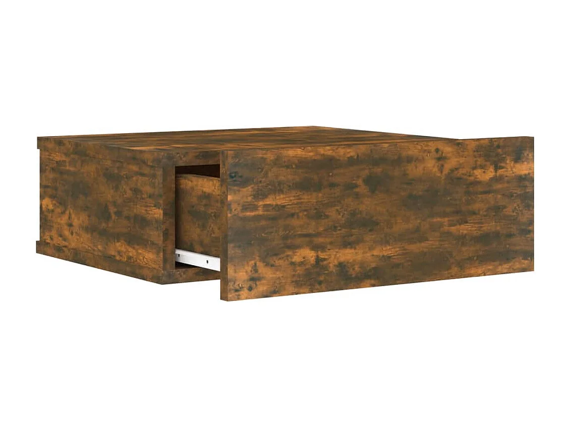 Stanford  Table de chevet flottante Chêne fumé 40x30x15 cm