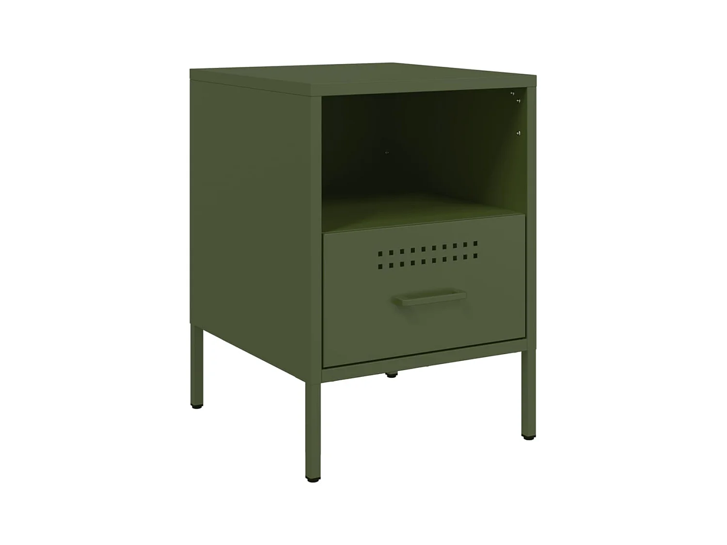 Sundby  Tables de chevet 2 pcs vert olive 36x39x50,5 cm acier