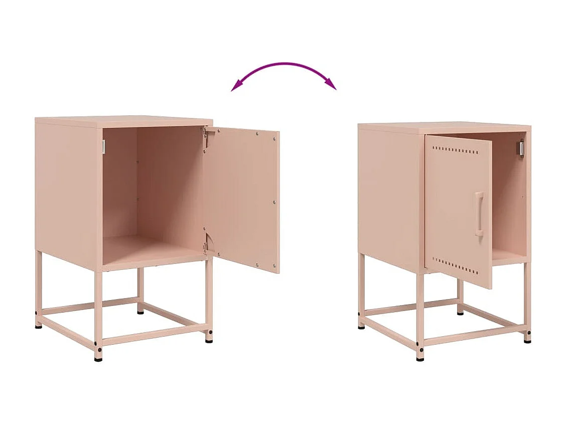 Leandro Maurizio  Table de chevet rose 36x39x60,5 cm acier