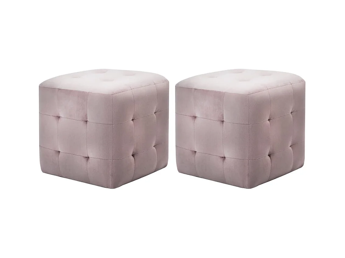 Delyn  Tables de chevet 2 pcs Rose 30x30x30 cm Tissu velours