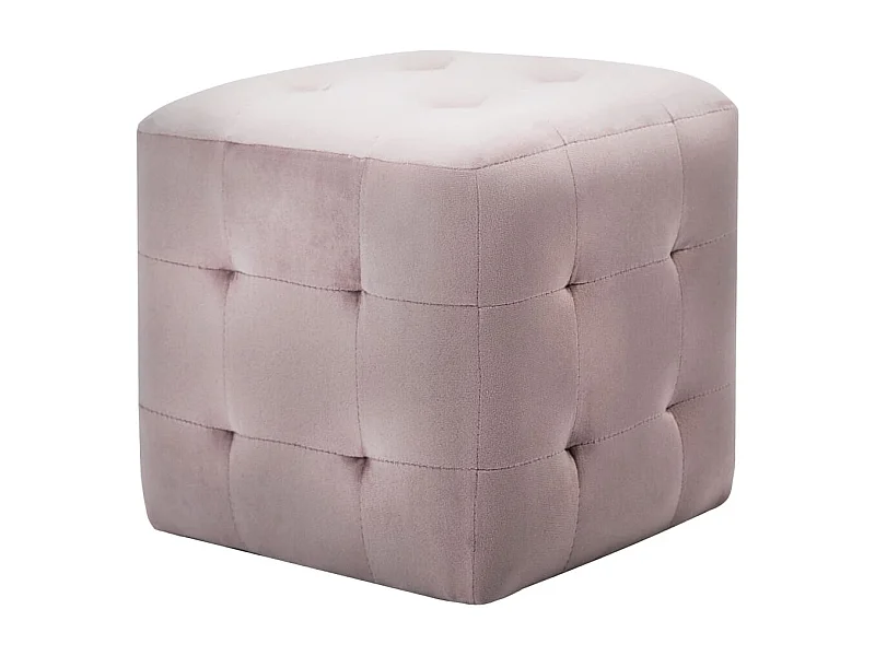 Delyn  Tables de chevet 2 pcs Rose 30x30x30 cm Tissu velours