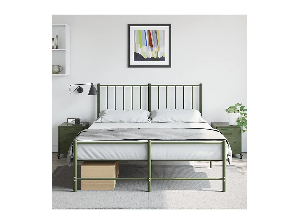 Roanoke  Tables de chevet 2 pcs vert olive 36x39x43,5 cm acier