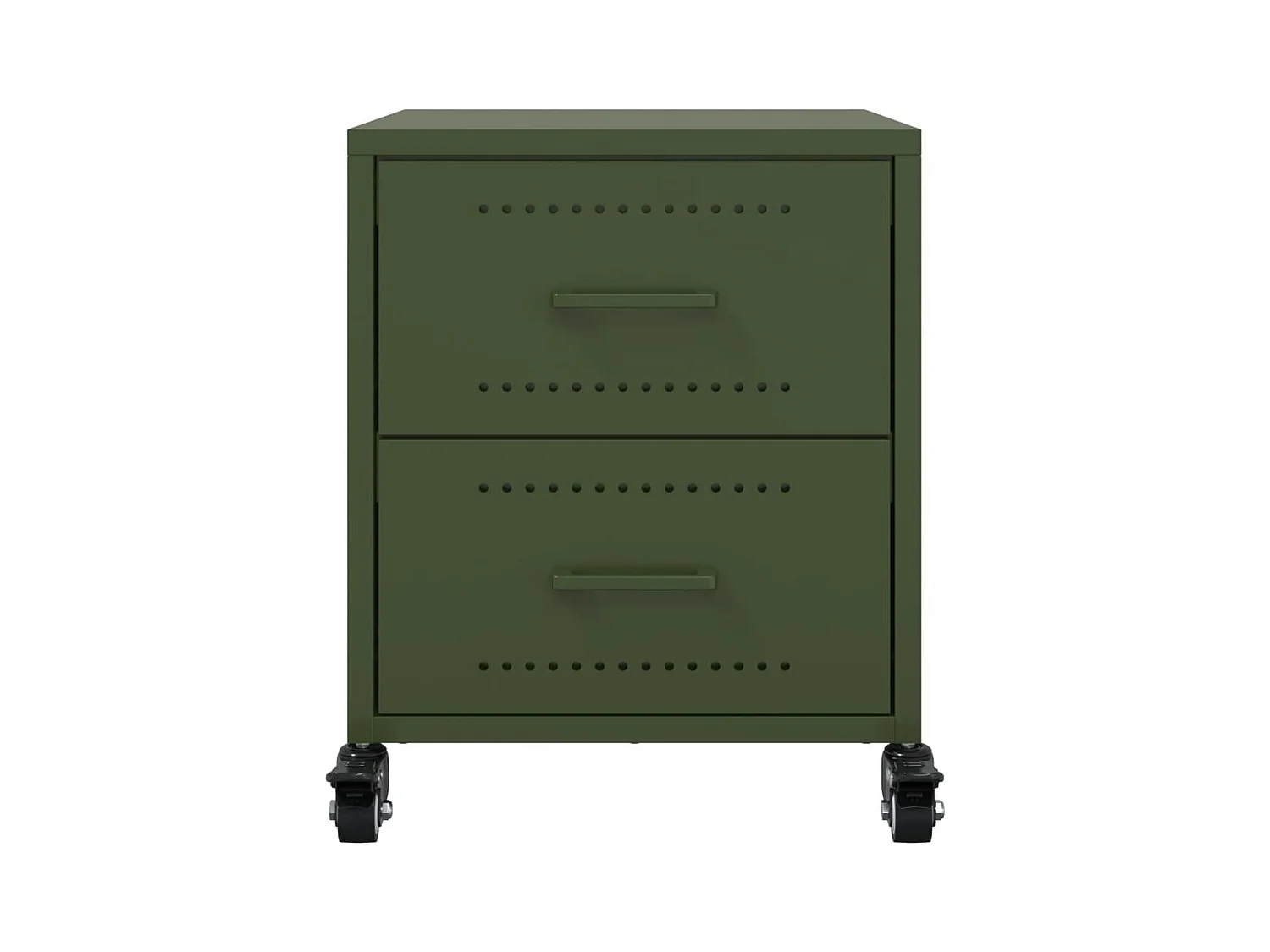 Roanoke  Tables de chevet 2 pcs vert olive 36x39x43,5 cm acier
