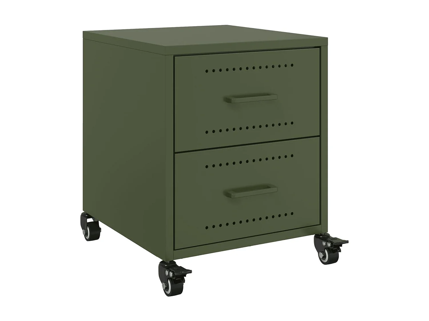 Roanoke  Tables de chevet 2 pcs vert olive 36x39x43,5 cm acier