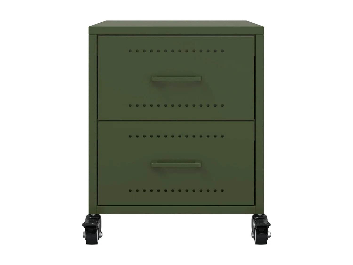 Roanoke  Tables de chevet 2 pcs vert olive 36x39x43,5 cm acier